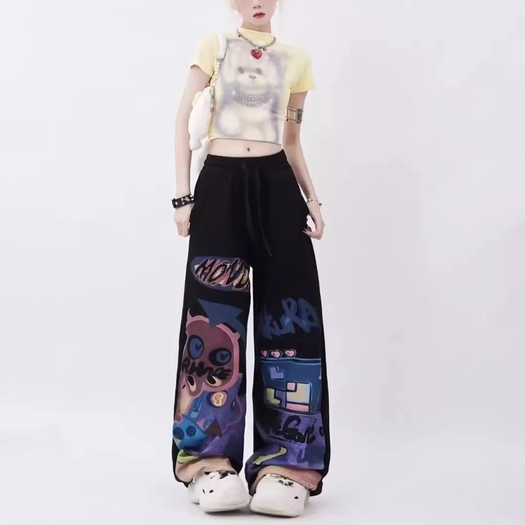 

Autumn Winter plus Size 300 Pou Sweet Cool fiti High Waist Bla Casual Long Pants Men Dopne Hip Hop Straight Leg P...