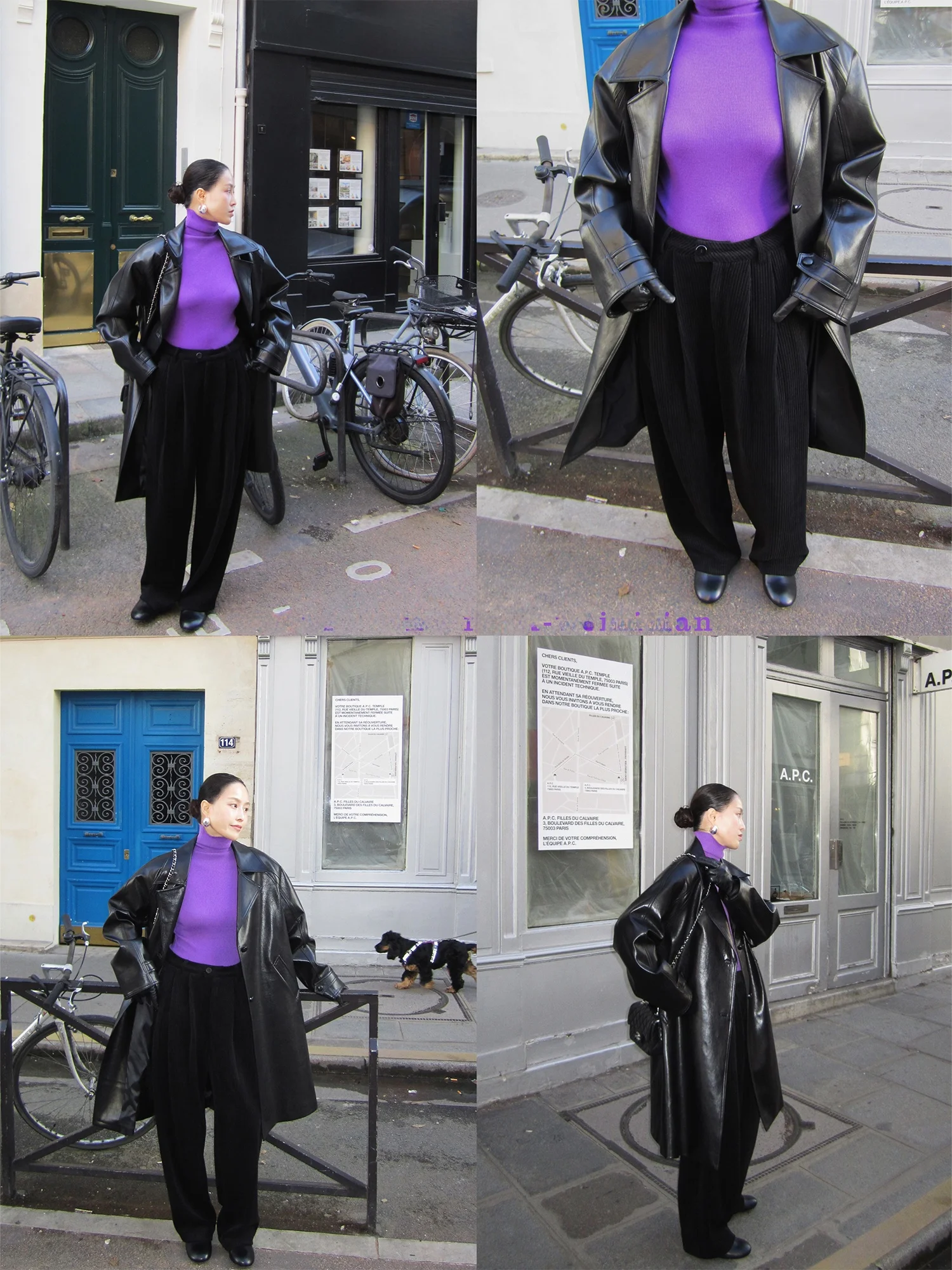 Weinisian Miss Zhu ミッドレングス PU レザー ジャエット レディース 冬 ファッション カジュアル スレ ルーズフィット プレミアム感 アウター