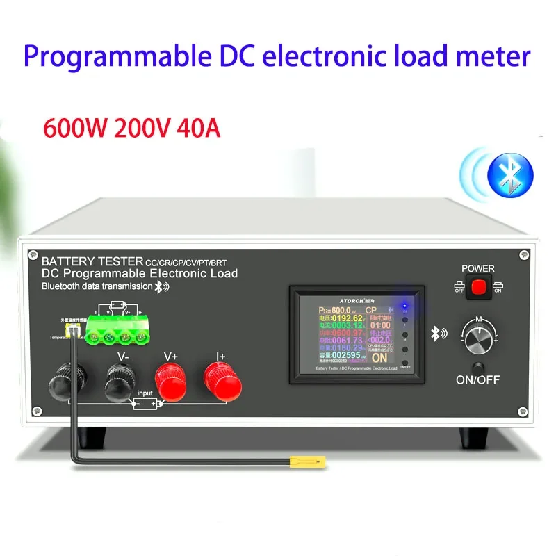 600W 200V 40A lithium battery pack capacity tester lithium lead acid discharge meter 200V Bluetooth internal resistance meter