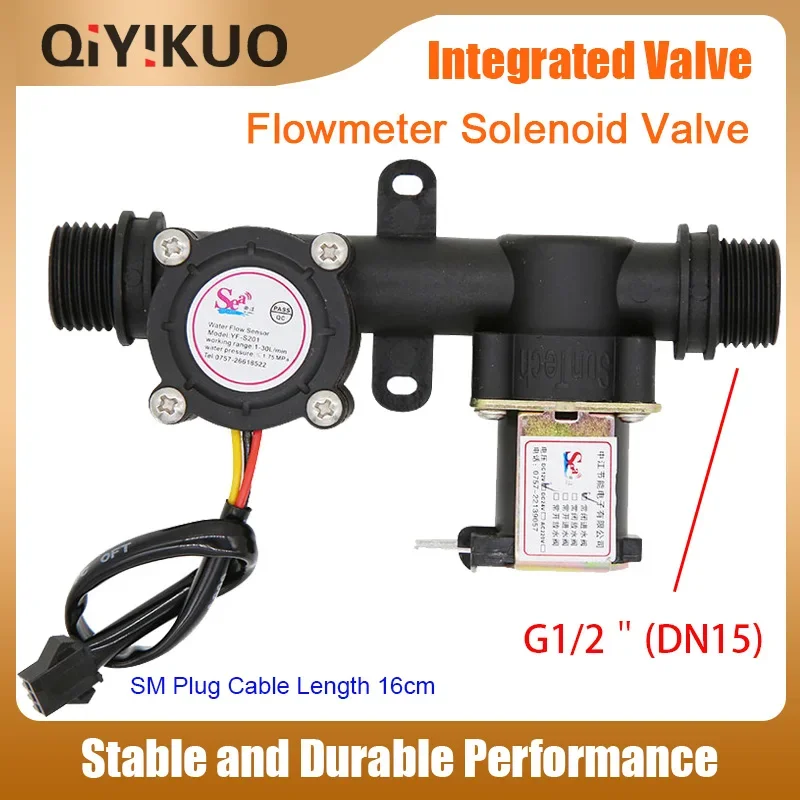 

Машина контроля воды DN15 G1/2" Расходомер диаметром трубы со встроенным электромагнитным клапаном Холла для систем сантехники и HVAC