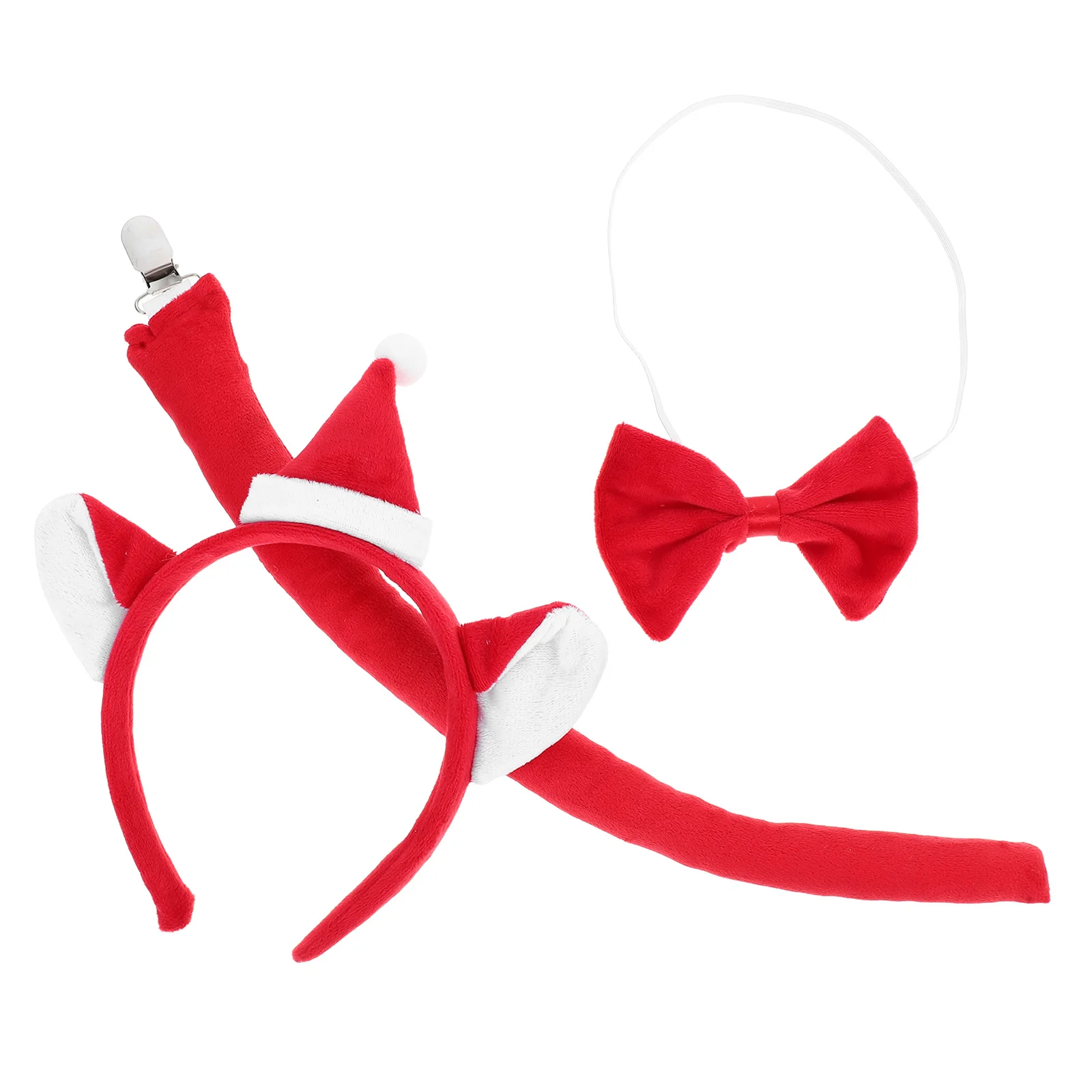 1 مجموعة عيد الميلاد آذان القط عقال سانتا قبعة ربطة القوس فيونكة الذيل مجموعة لعوب تصميم عطلة الأطراف تأثيري احتفالي ديكور الاطفال الكبار