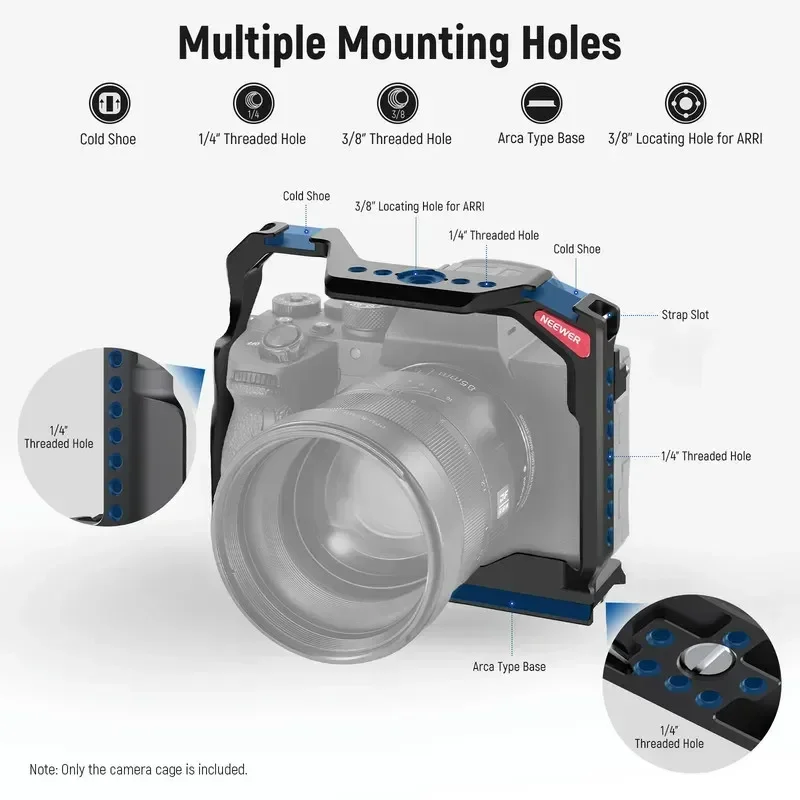 CA004 Aluminum Alloy for Sony A7RV/a7IV/a7RIV/a7SIII/a1 with Arca Base and Full Access Camera