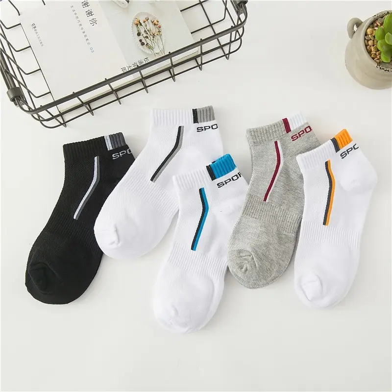 3 Pairs Mens Mesh Breathable Sports Socks Shallow Mouth Spring and Summer Short Tube Socks White Simple Classic Sock