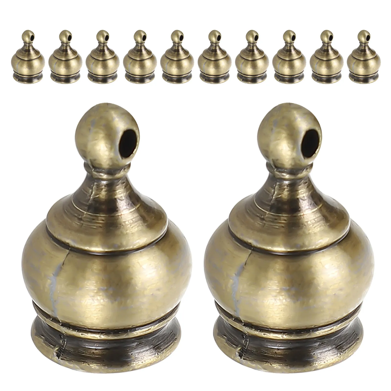 14Pcs Crown Lamp Finial Caps Metal Zinc Alloy M10x1 Screw Replacement Nuts Decorative Lamp Shades Caps for Chandeliers