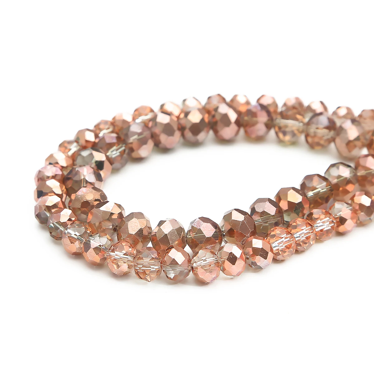 2/3/4/6/8/10mm Roségold facettierte Glasperlen Kristall Rondelle lose Perlen für Schmuckherstellung DIY Armband Halskette Herstellung – Detail 1