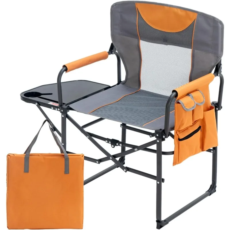 

Chair with Table, Outdoor Camping Chair for Adults with Cup Holder Load 330 Lbs, Portable Lightweight Chair for Outside