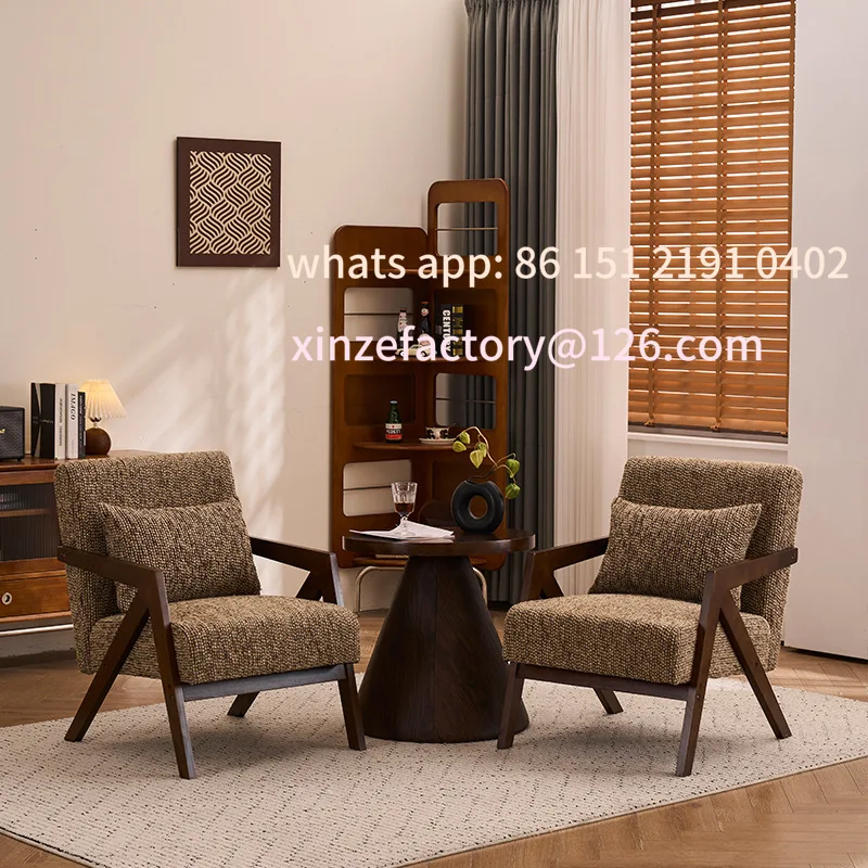 

Customizable medieval solid wood single sofa chair