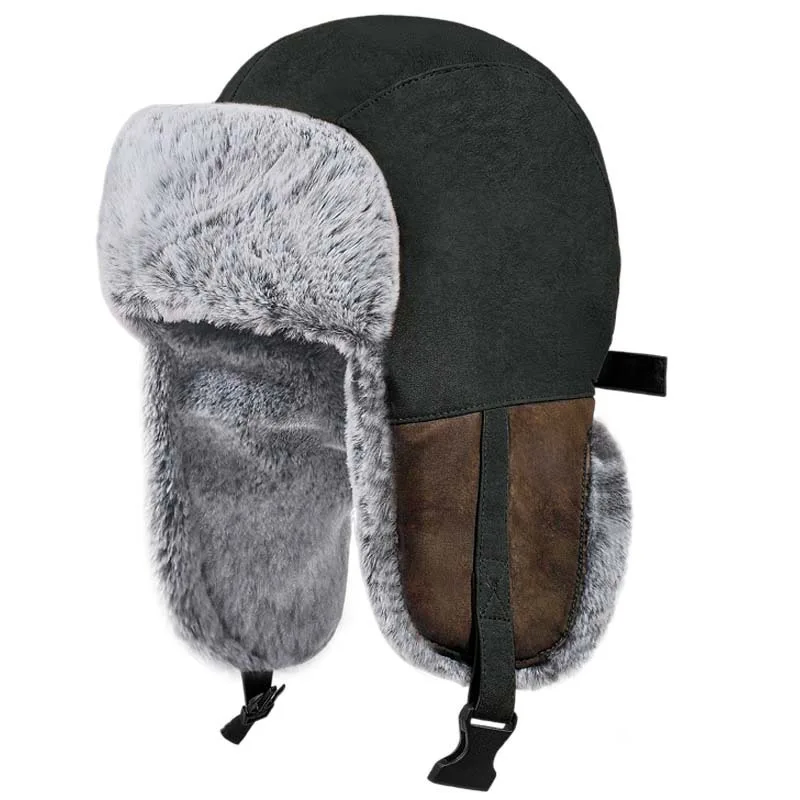 الفاخرة فو الفراء الصياد قبعة المرأة شتاء دافئ الأذن رفرف الحرارية قبعة سميكة الطقس البارد قناع للتزلج السفر في الهواء الطلق الثعلب الطيار Ushanka