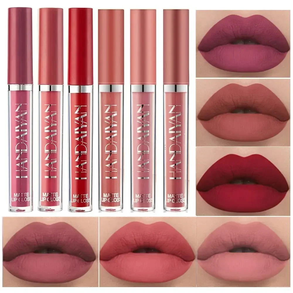 Waterproof Liquid Lipsticks Lip Makeup Matte Velvet Lipstick Lip Gloss Red Sexy Cosmetic Nude 12 Colors Long Lasting Non-marking