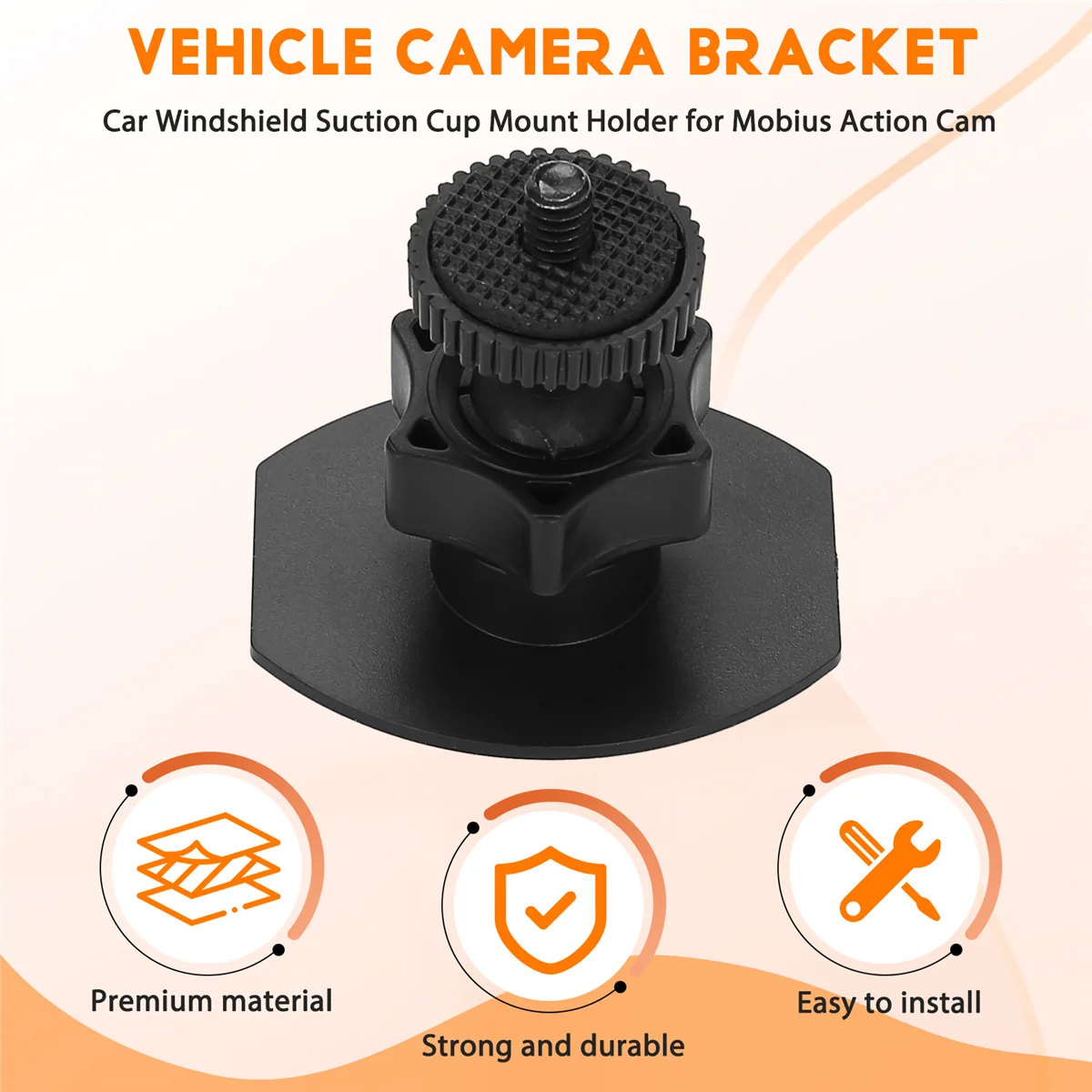 A98TCar Windshield Suction Cup Mount Holder for Mobius Action Cam Car Key Camera Black