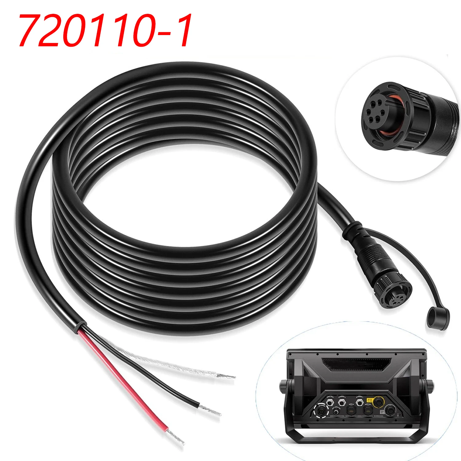 

PC13 Power Cable for Humminbird APEX, XPLORE Fishfinder, MEGA Live Imaging and MEGA Live Imaging TargetLock #720110-1 （10 feet）