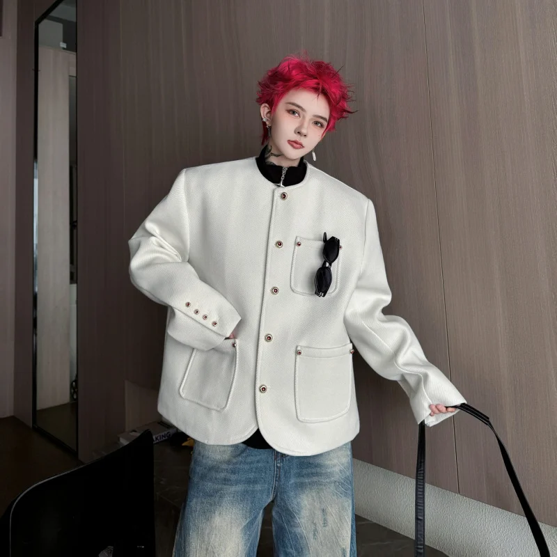 

Модная утепленная повседневная хлопковая куртка с отложным воротником для мужчин, осенне-зимняя теплая верхняя одежда свободного кроя, не требующая глажки