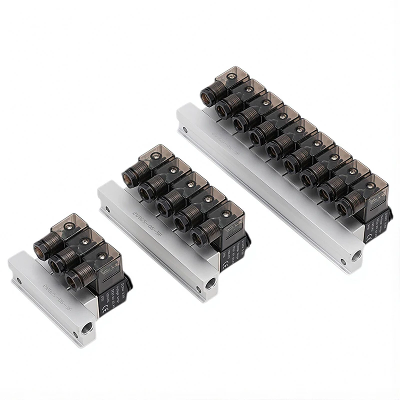 

2V025-06 G1/8 multi-way combination type solenoid valve stations Normally Closed Pneumatic Electric Valve AC110V 220V DC 12V 24V