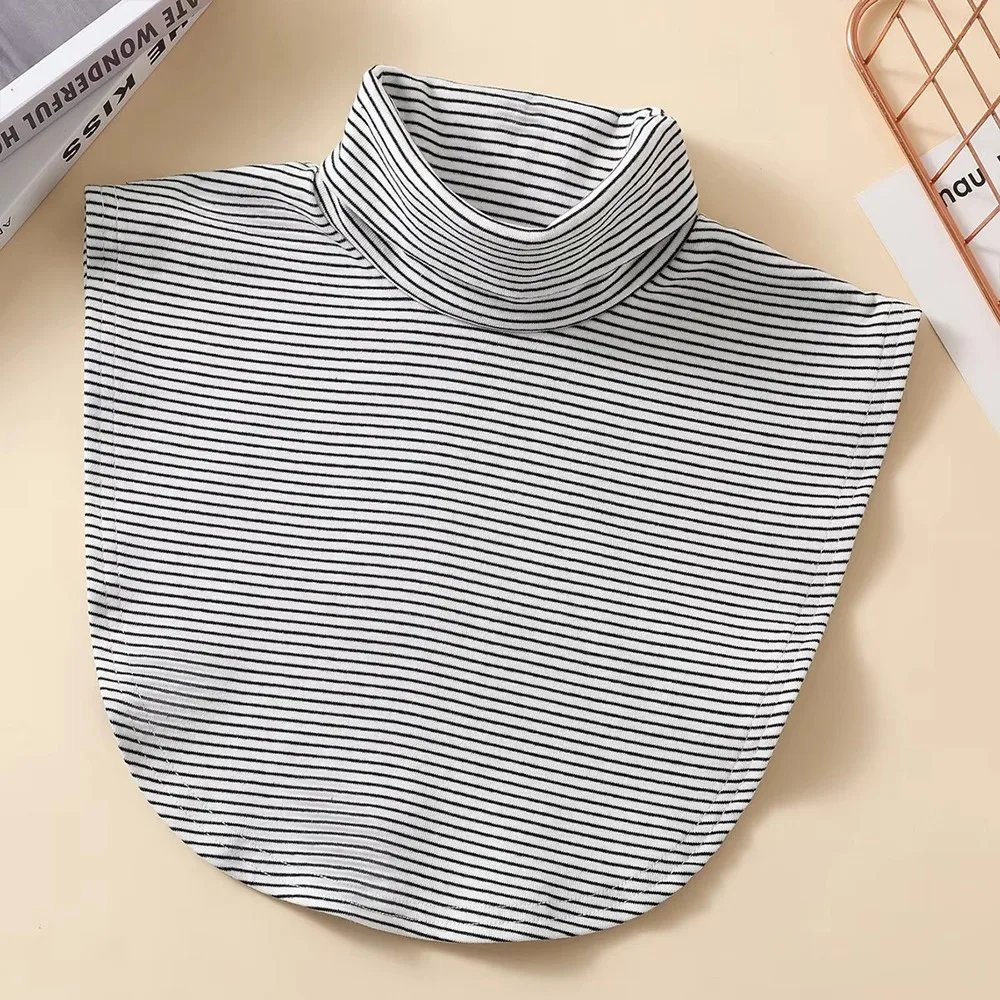 Fashion High Neck Fake Collar Elastic Detachable Neck Protection Scarf Knitted Turtleneck Collar