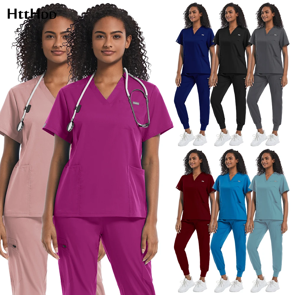 

Medical Uniforms Woman Fashion V-neck Scrubs Uniform Hot Sales Wholesale Pet Clinic Veterinary Nursing Work Clothes Mens Jacket