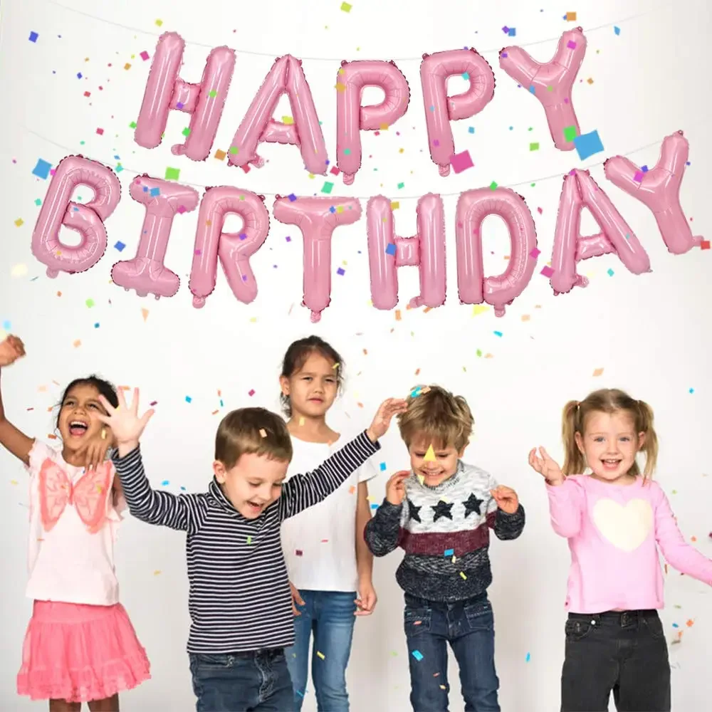Goldblaue Happy Birthday Ballons 16 Zoll Folien-Buchstaben Geburtstagsbanner Girlande für Mädchen Jungen Kinder Erwachsene Geburtstagsdekoration – Detail 4