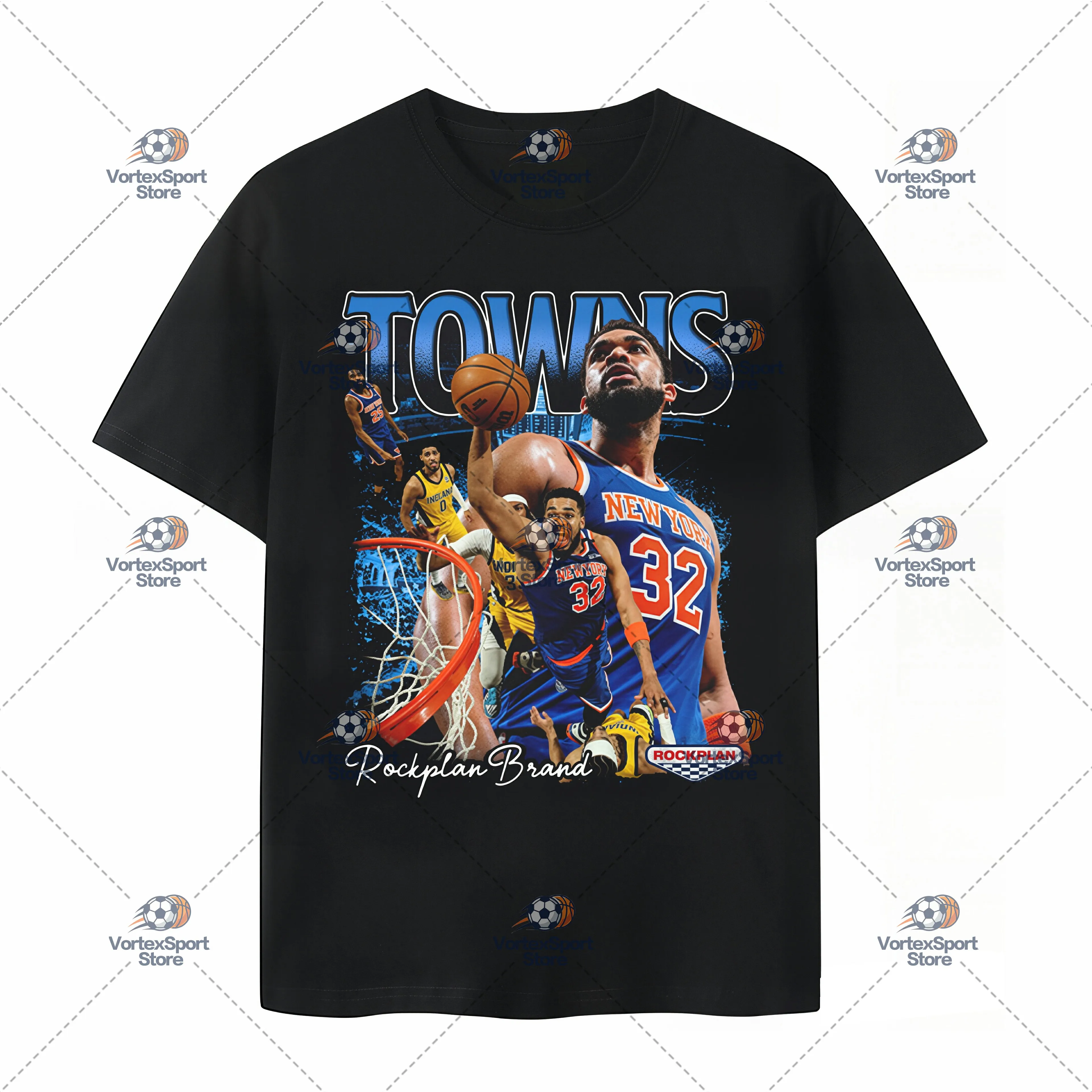Men's Kids Cotton Knicks Towns Graphic Soccer Casual T-shirts High Quality Boys Girls Crewneck Football Sports Jersey Tees