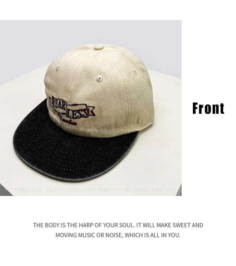 Neue Baseballkappen für Damen und Herren mit Farbblock-Buchstabenstickerei, Sonnenschutz, vielseitig einsetzbar, flacher Schirm, modisch für den Streetwear-Look – Detail 8
