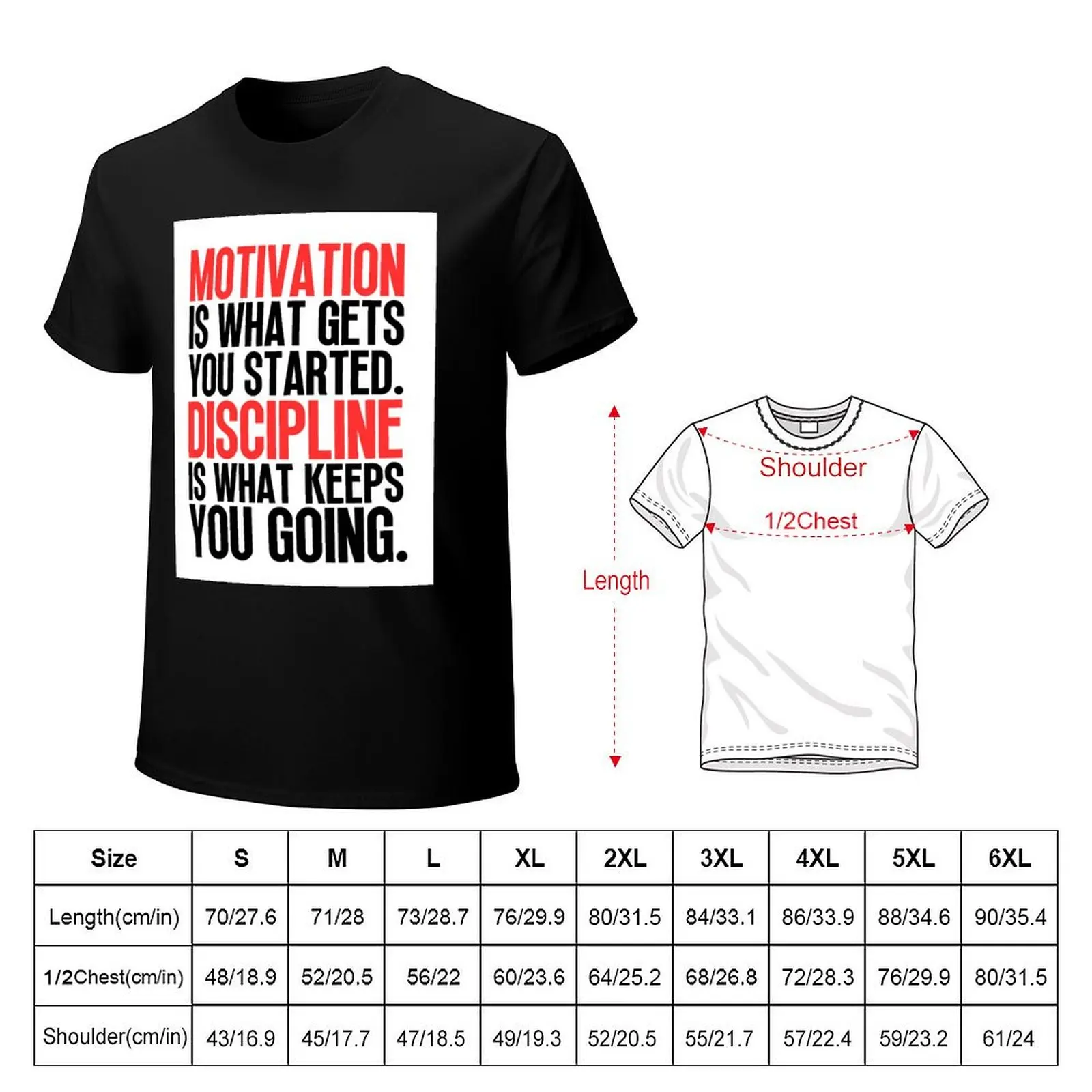 Motivation VS Discipline T-Shirt t shirt for man 100 percent cotton T-Shirt