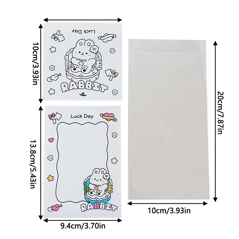 Set Belakang Kartu Kepala Kartu Kelinci Beruang 5 Buah Set Kartu DIY Set Kartu Ulang Tahun