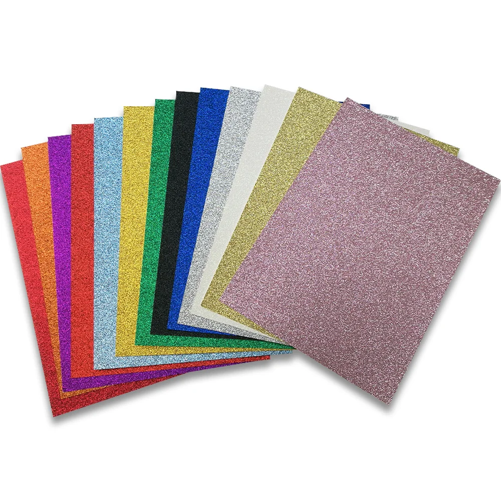 10 pezzi 8 \'\'x 12\'\' (formato A4) cartoncino glitterato per artigianato, carta glitterata in polvere Non goccia, decorazione per feste fai da te,