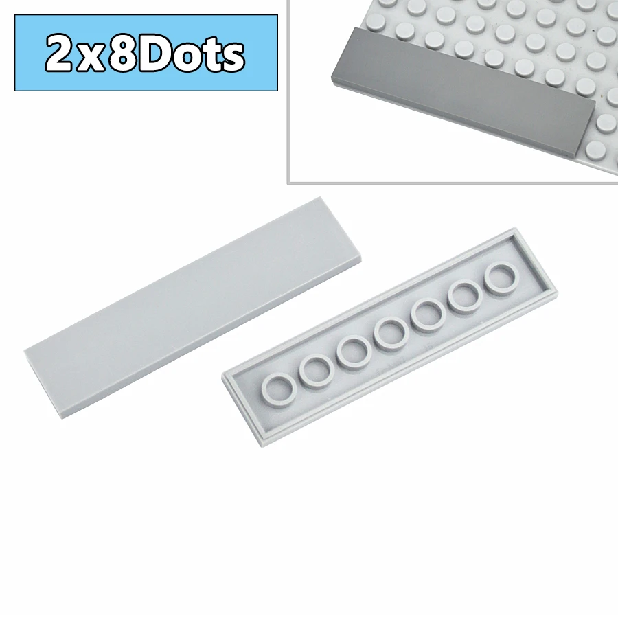 

20PCS DIY 2x8 Dots Smooth Building Blocks Educational Creative Size Kid Plastic Toys 2x8 Tile Bricks Compatible With Brand