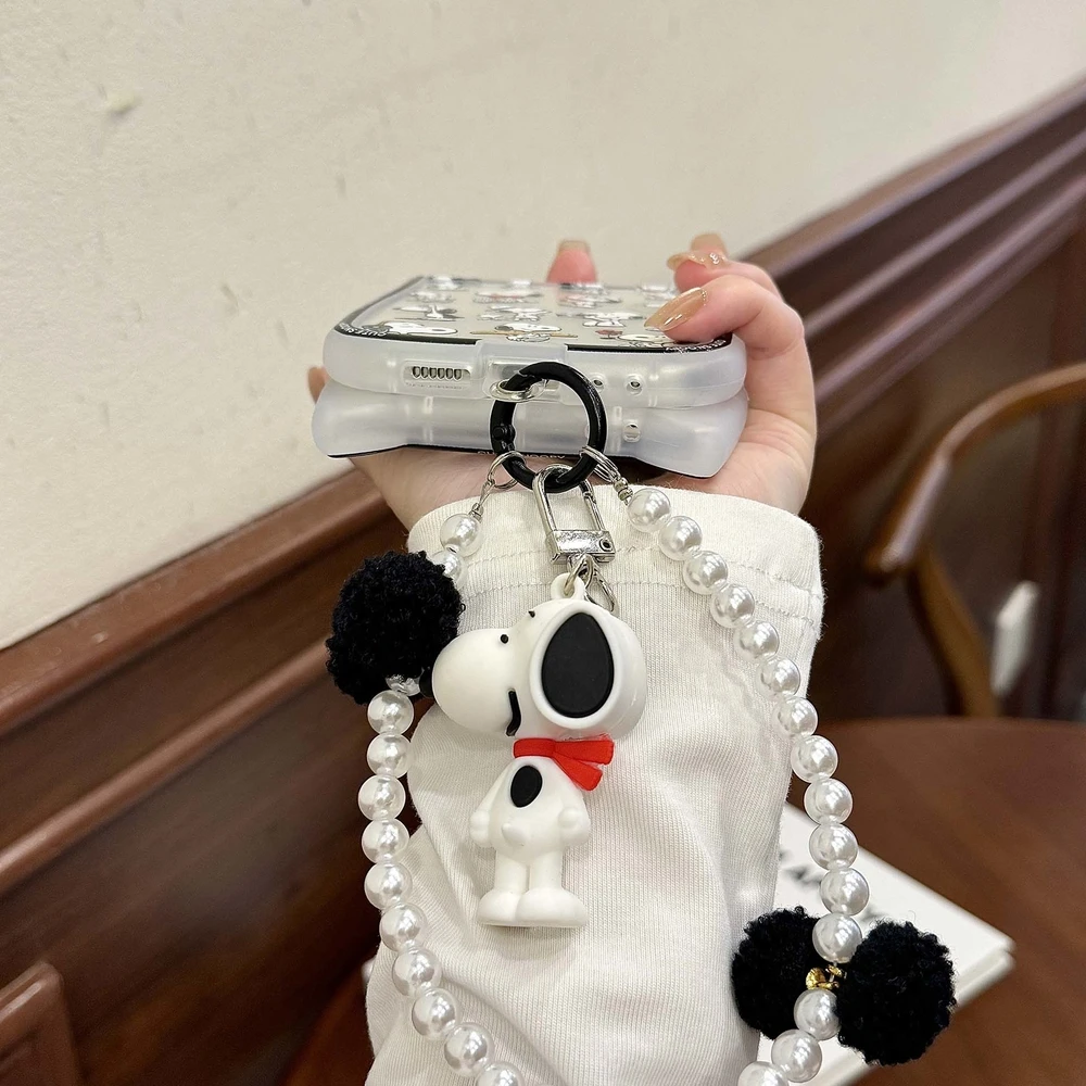 3D Cute Cartoon Snoopy Charlie Brown Phone Case For Samsung Galaxy Z Flip 7 6 5 Case Soft TPU Back Cover For Z Flip 3 4 view 6