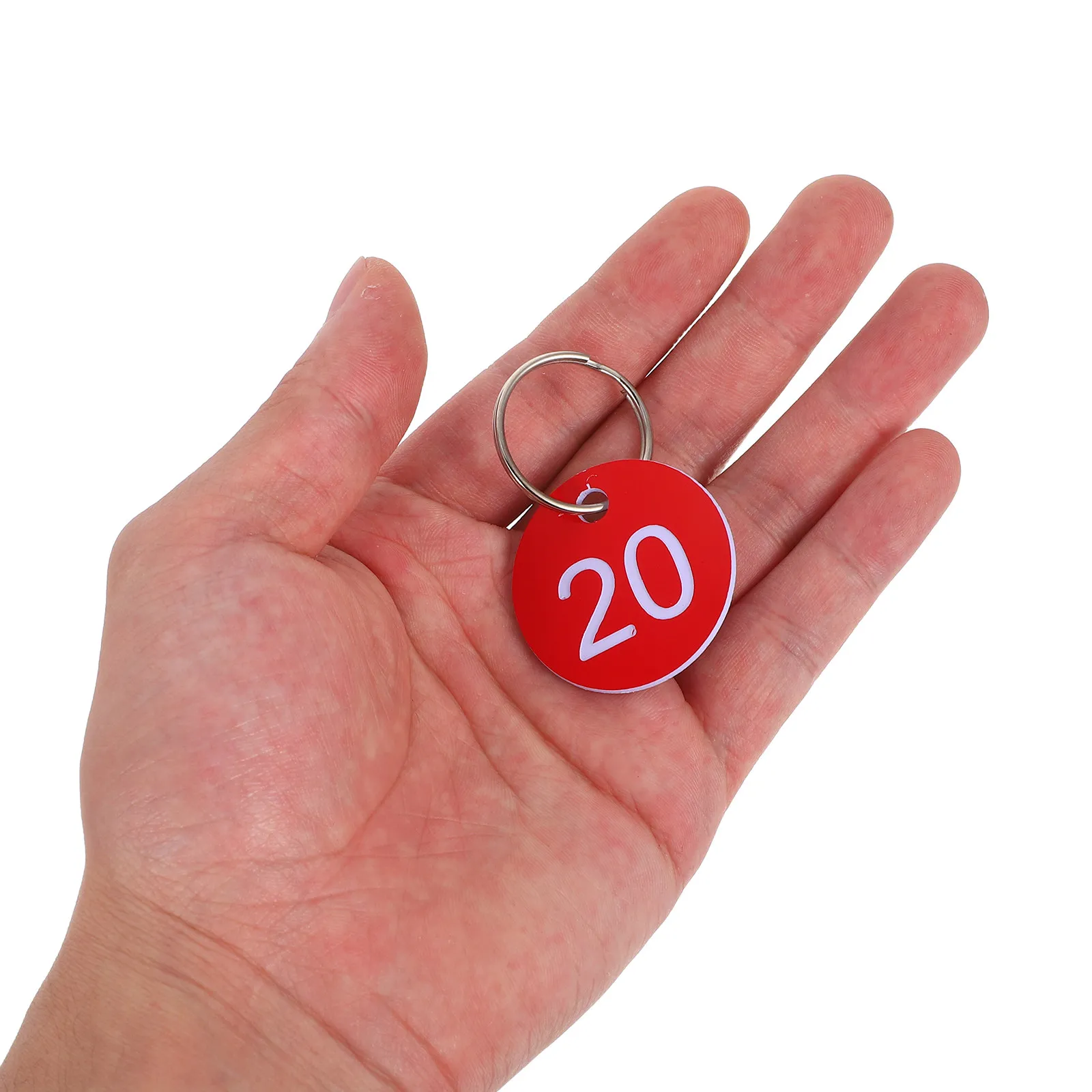 40Pcs Waterproof Numbered Key Tags Round Metal Number Tags Split Rings for Sauna Locker Cabinet Key Organization Coding System