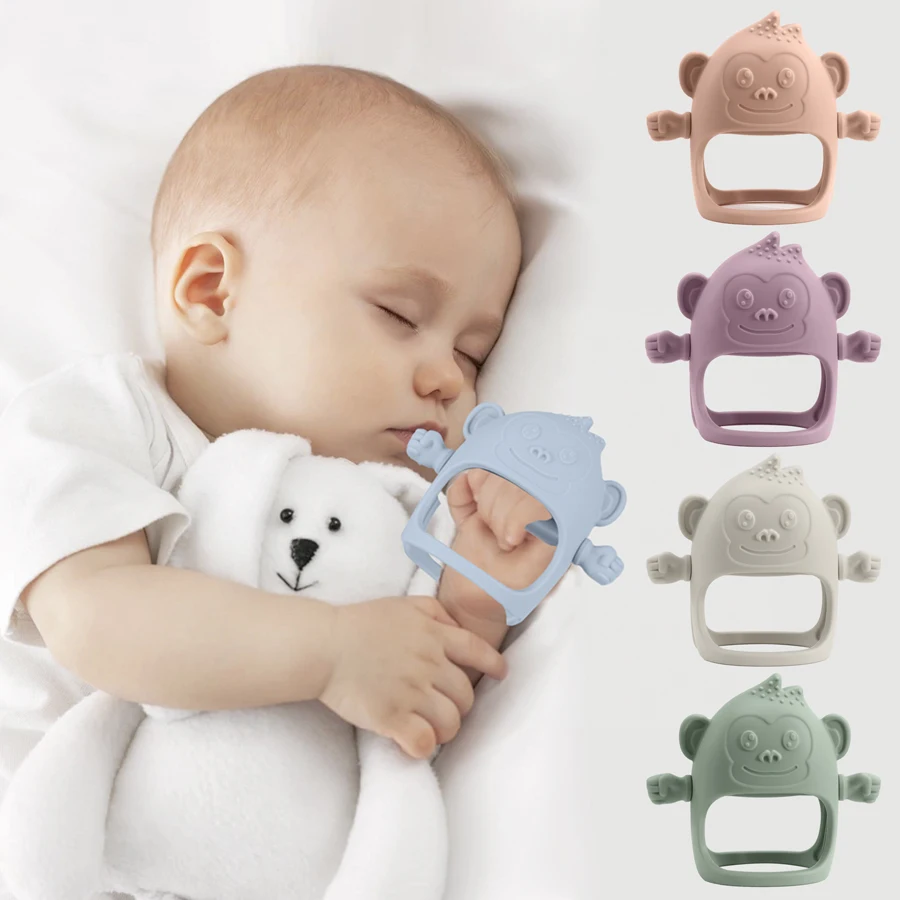 Food Grade Silicone Baby Toys Teether Gloves Anti-Eating Hand Molar Stick BPA Free Baby Accessories Newborn Free Shipping