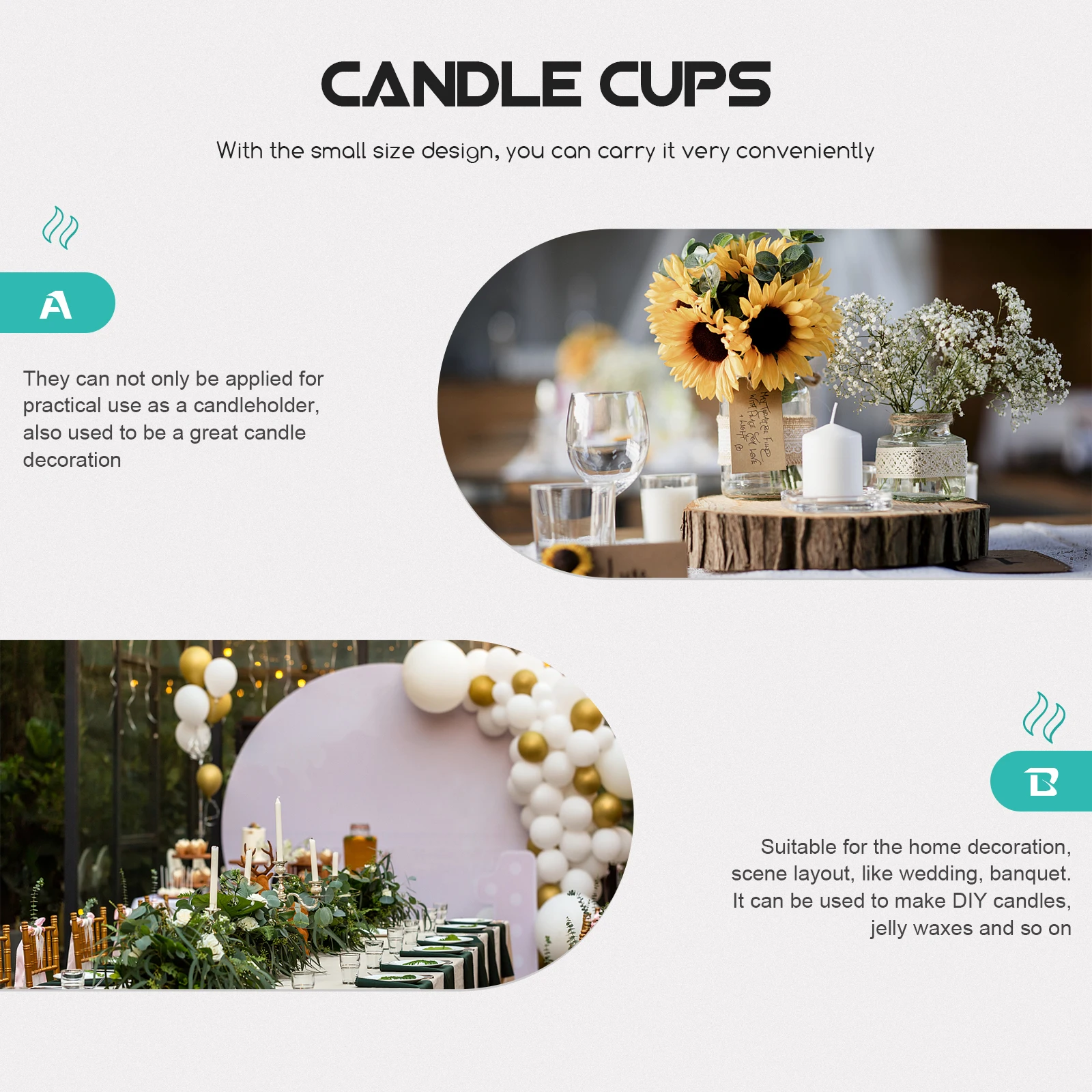 

10Pcs Cup Iron Material Reusable Compact DIY Holder Decorative Stand for Xmas Festival Xmas Candleholder