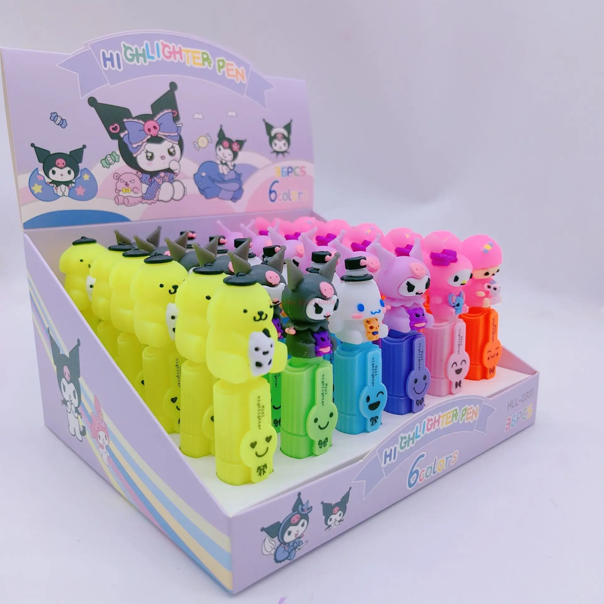 New Cute Cartoon Sanliou Mini 6-color Highlighter Set Modeling High-value Student Color Student Mark Key Learning Marker.