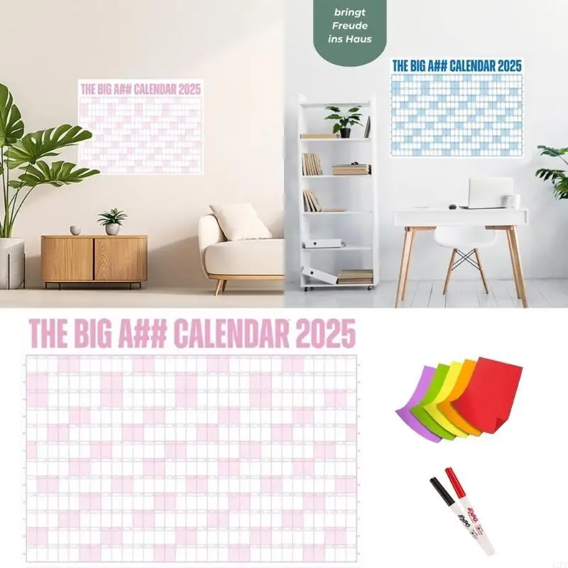 J2FC 2025 NĂM TALL PRANNER 2025 Home Office Wall Planner Lịch 2025 Tường Planner từ ngày 01/2025 đến 12/2025 (74x52cm)