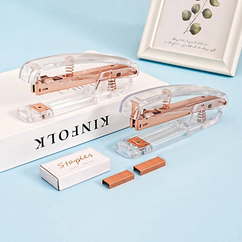 

Rose Gold Heavy-Duty Stapler Labor-Saving Stationery Design for Office And School Supplies