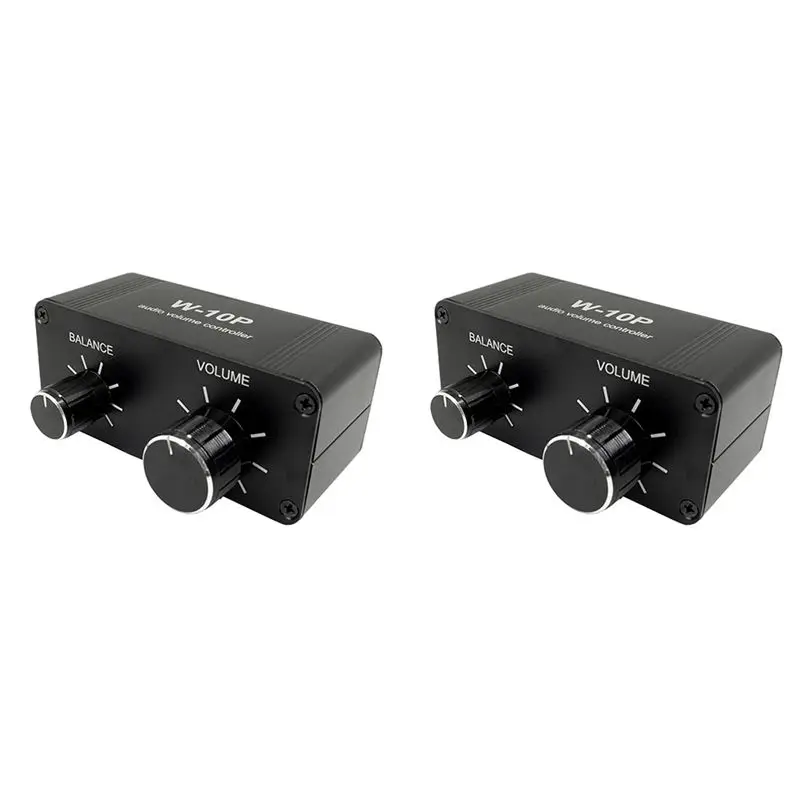 

AYHF 2Pcs 3.5 Mm RCA Volume Controller Pre Amplifier W-10P Stereo Dual Channel Stereo Audio Mini Balance Music Home Sound