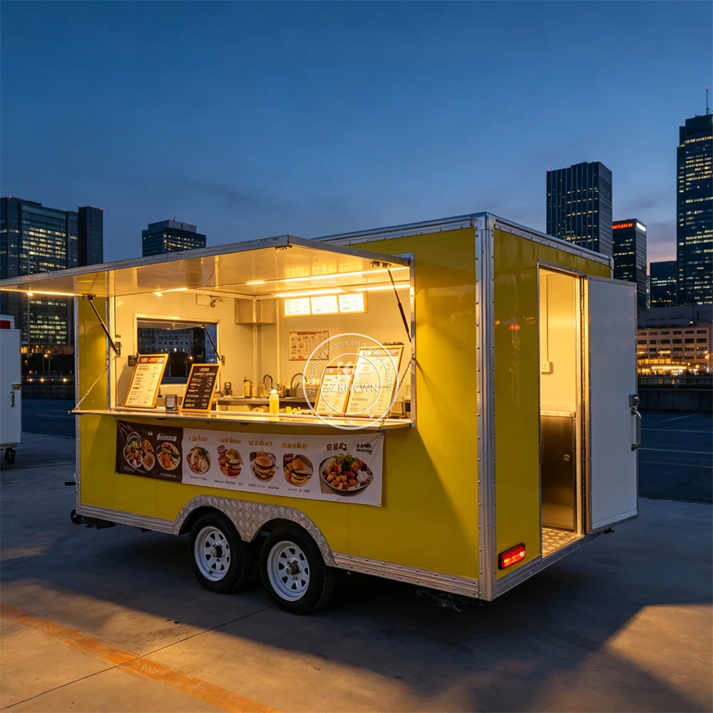 

Mobile Coffee Truck Outdoor Events Concession Coffee Tea Juice Ice Cream Fast Food Trailer With Complete Kitchen