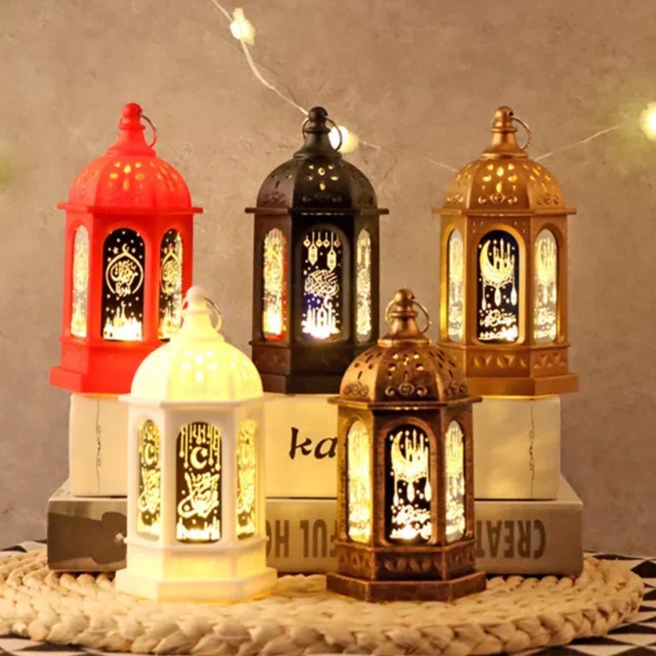 Muslim Ramadan Lantern Decor Ornament EID Mubarak LED Festival Night Light Eid Al Adha Gift Gurbang Ramadan Electronic Candle