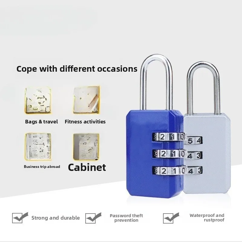 Cabinet Backpack 3 Digits Multifunctional Combination Lock Luggage Fitness Travel Anti-theft Aluminum Alloy Combination Padlock