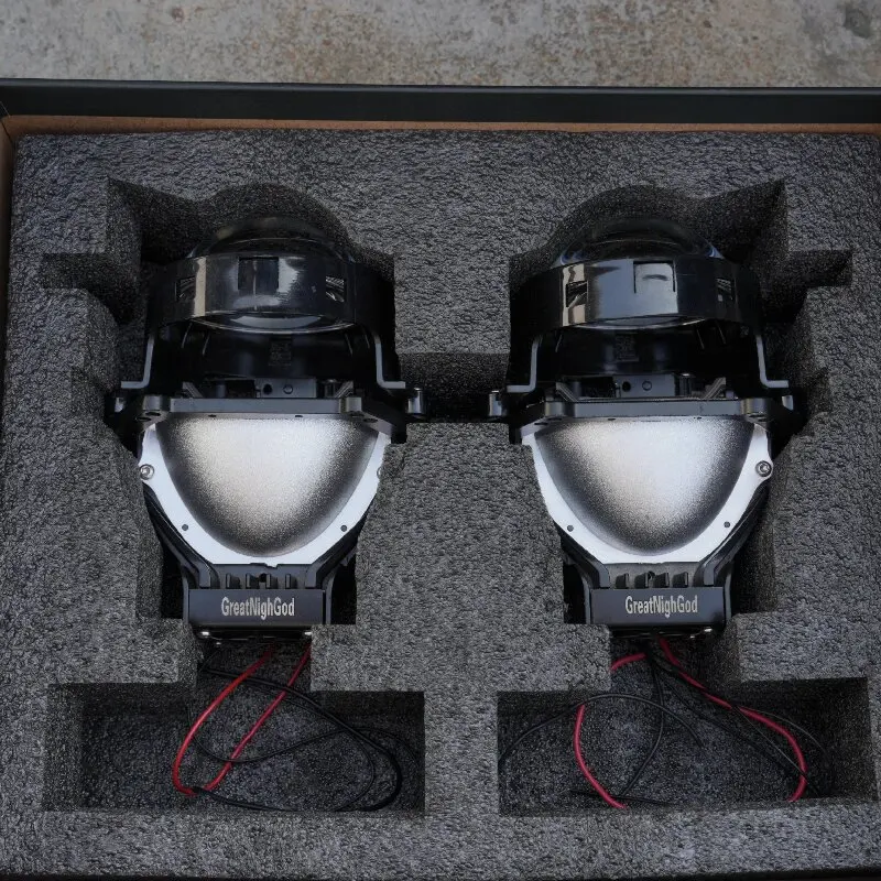 GreatNightGod 2PCS Projetor Bi LED 2.5 Polegadas 150W Par 12V 24V 6000K Branco Farol Alto Baixo