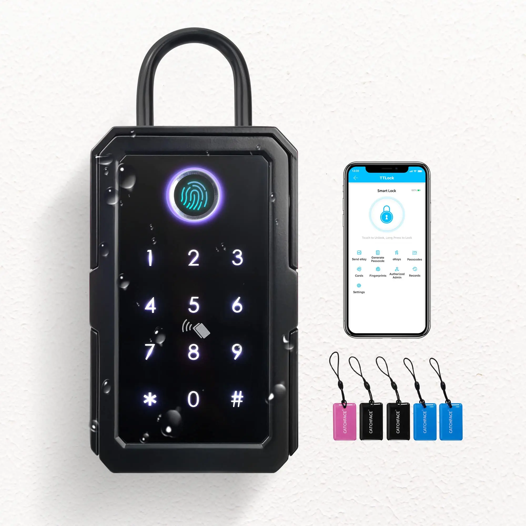 Outdoor Waterproof Safe Security Intelligent Password Storage Lock Tuya or TTLock APP Key Box Anti-theft box