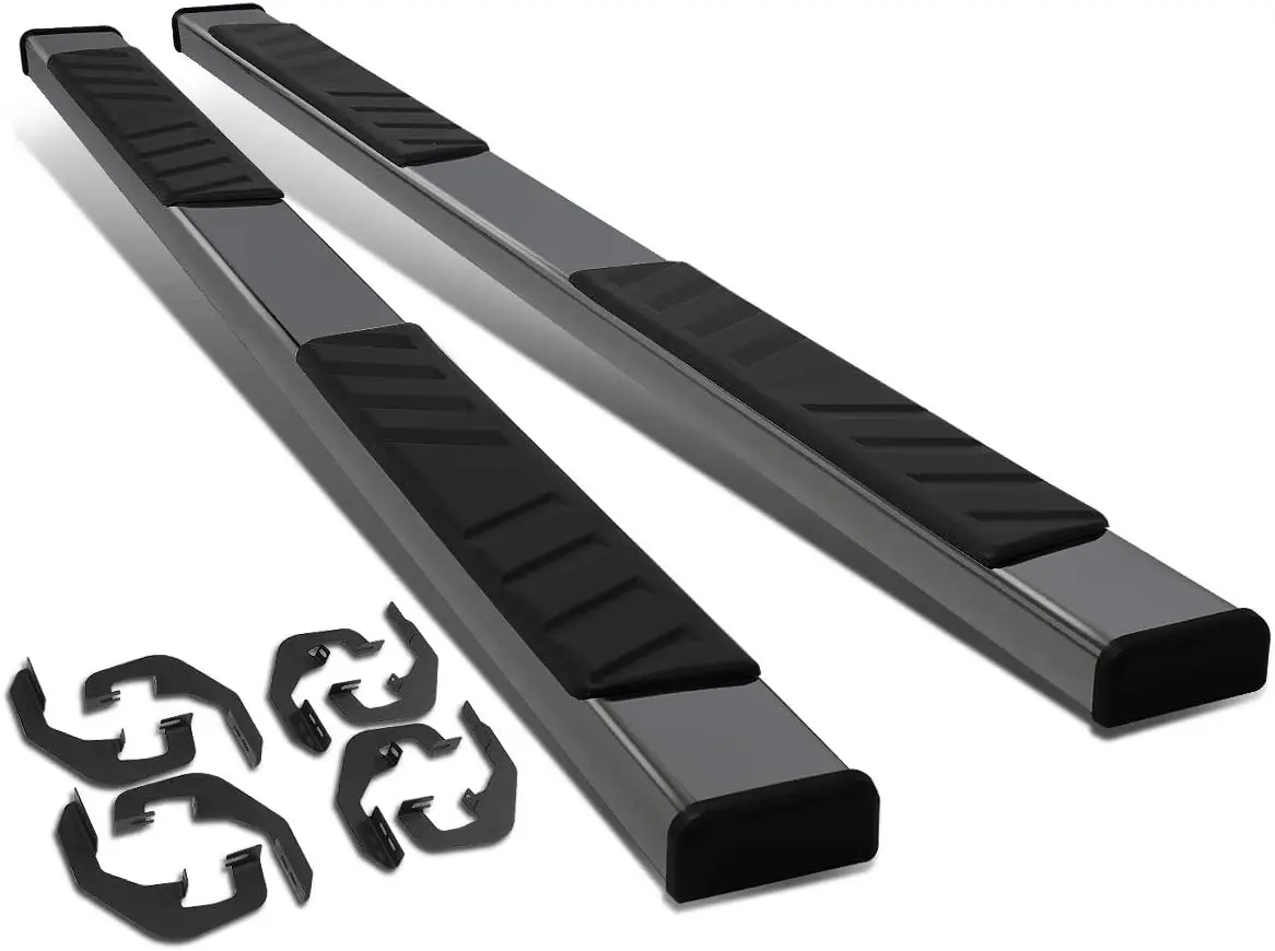 Running Boards Compatible with 2007-2019 Silverado Sierra 1500 2500HD 3500HD Crew Cab, Stainless Steel Side Step Rail Nerf Bars,