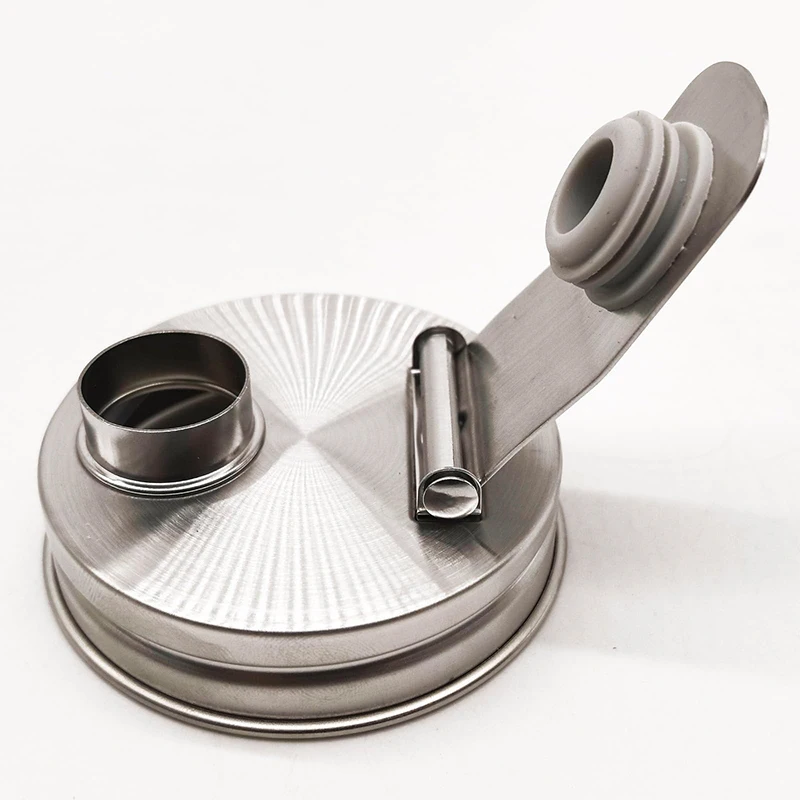 

Откидная крышка из нержавеющей стали обычного размера с носиком для банок Мейсона.