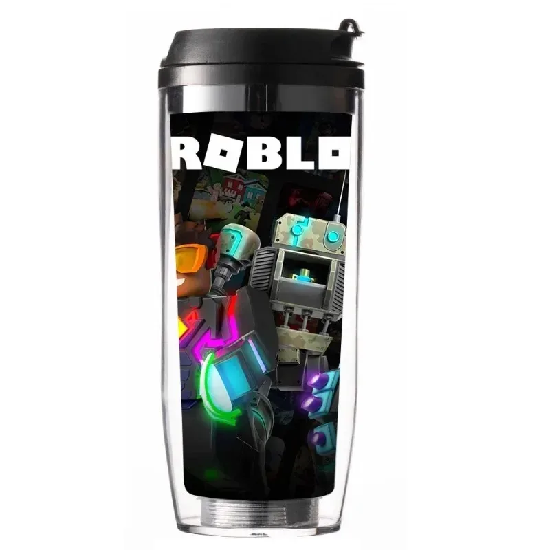 

Roblox Print Double Straw Water Cup Anime Cute Peripheral Heat Insulated Plastic Beverage Cup Student Birthday Gift