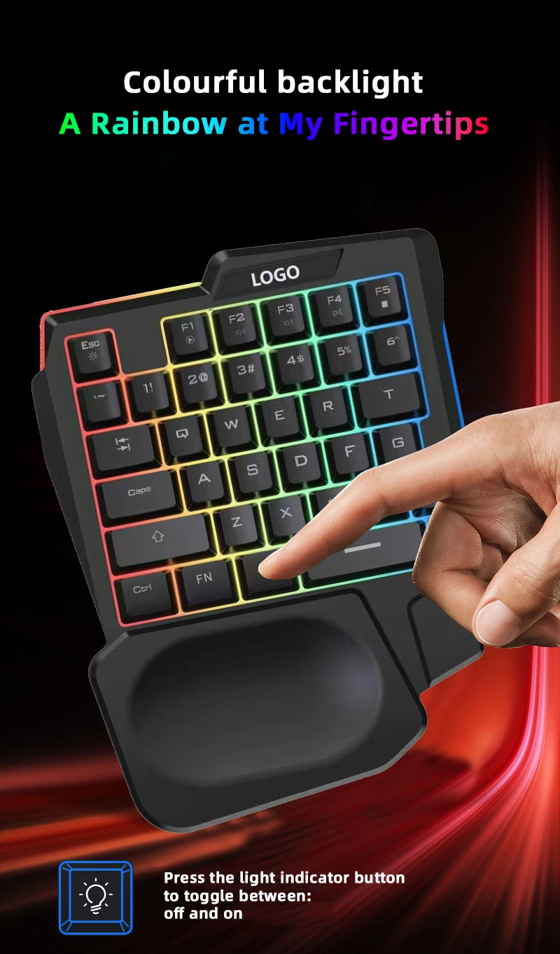 RGB Backlit One Hand Gaming Ke - Gaming Keyboard Half recension och pris