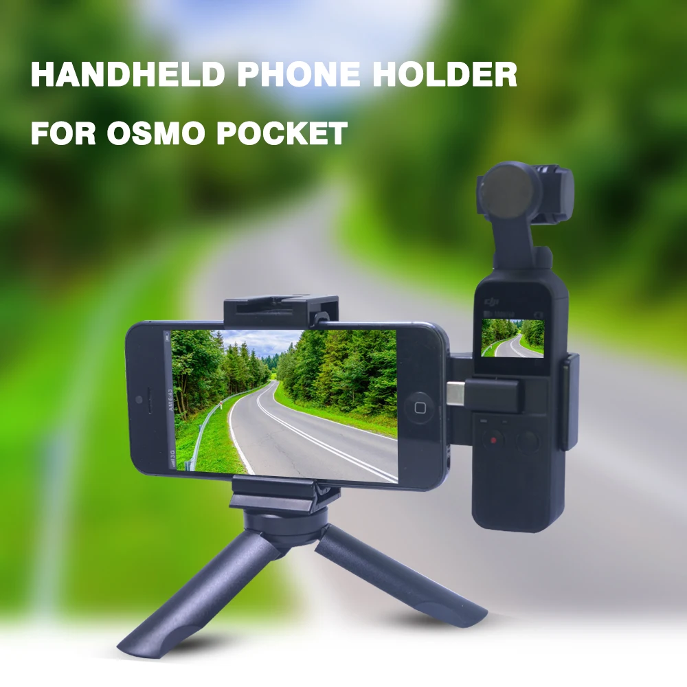 Mcoplus Phone Mount Holder for DJI OSMO Pocket 2/ DJI OSMO Pocket Gimbal Smartphone Connector Adapter Support Clip with Hot Shoe