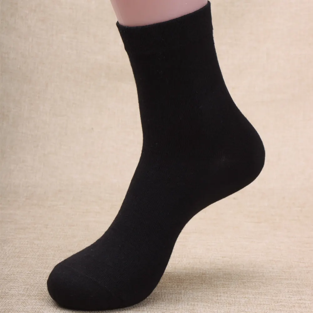 Chaussettes en coton pour hommes, couleur unie, à la mode, en Tube, décontractées, respirantes, pour les affaires, hiver