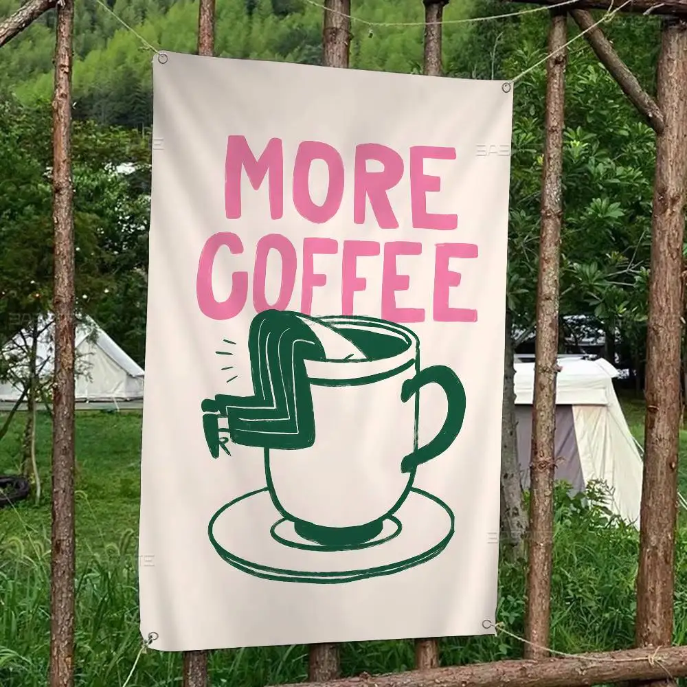 But First Cafecito Anime Chart Flag for Living Room Home Dorm Decor Art Home Decor Banner