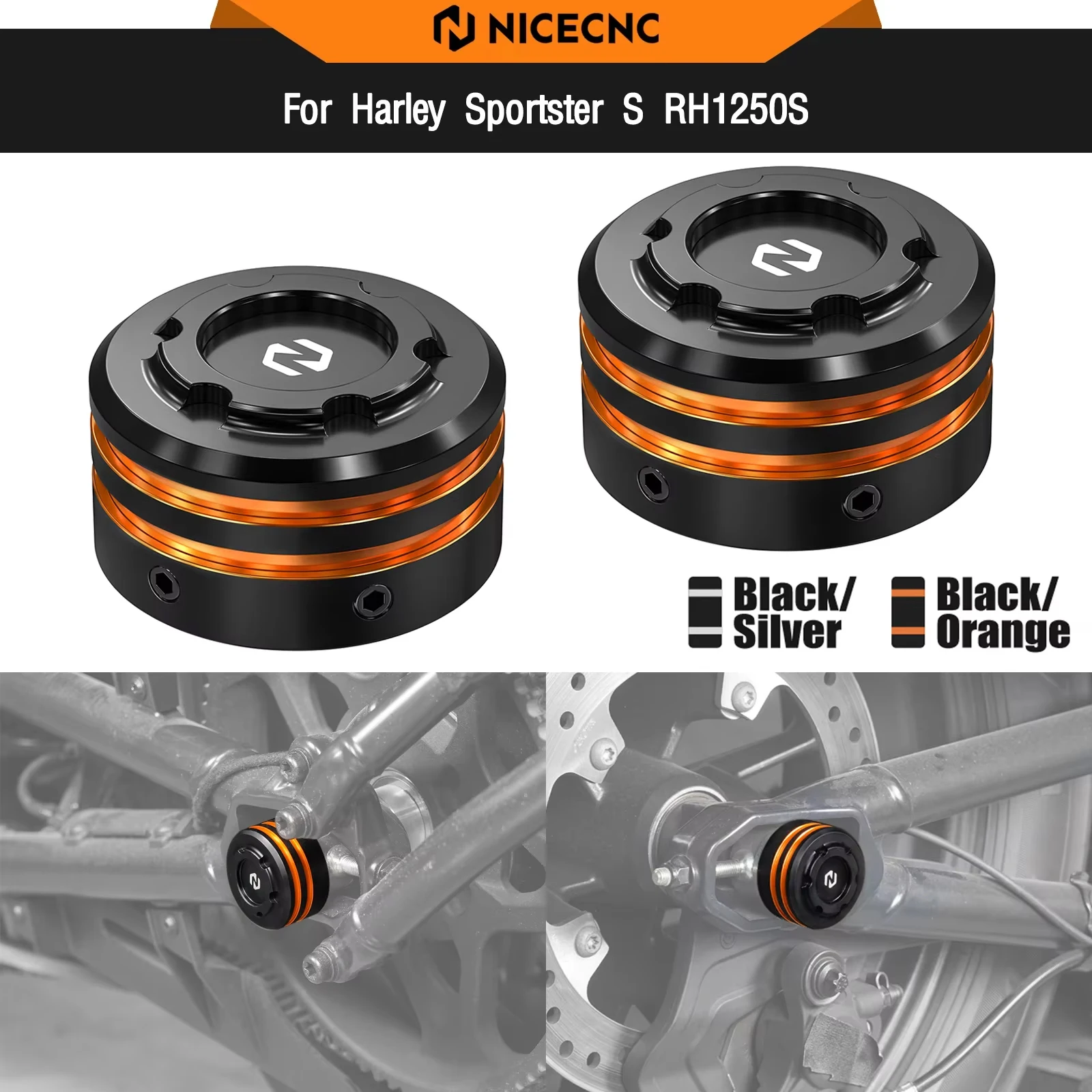 

Rear Axle Nut Covers For Harley 2021-2024 Sportster S RH1250S Pan America 1250 Special RA1250S /CVO Pan America RA1250SE 2024