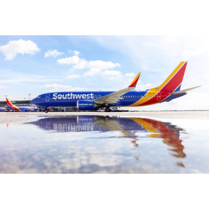 

Литая под давлением модель в масштабе 1:85, американский Southwest Airlines Boeing 737, полимерный самолет Airbus со световыми колесами, коллекция игрушек, дисплей