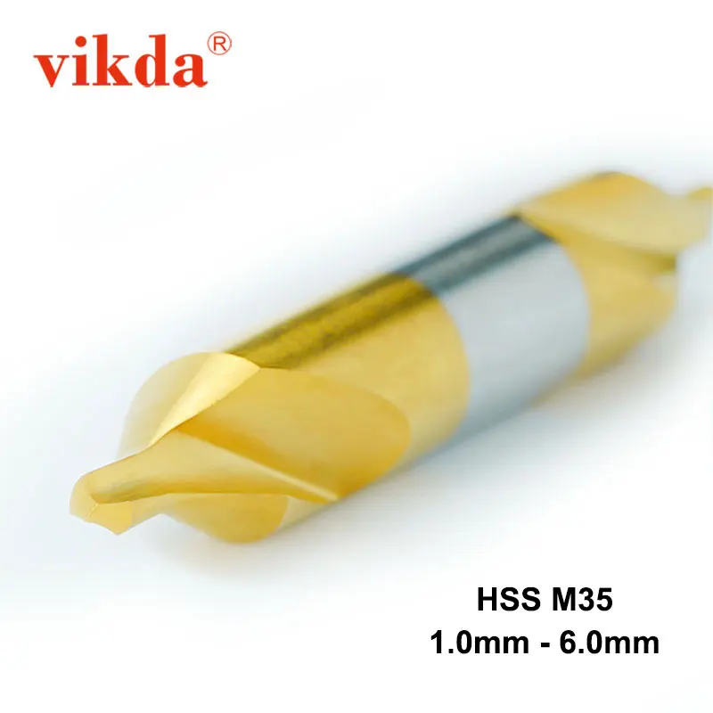 

VIKDA HSS Co M35 60 Degree Chamfer A Form Center Drills Guide Self Centering For Drilling Hole Dril Bits for lathe 3mm 4mm