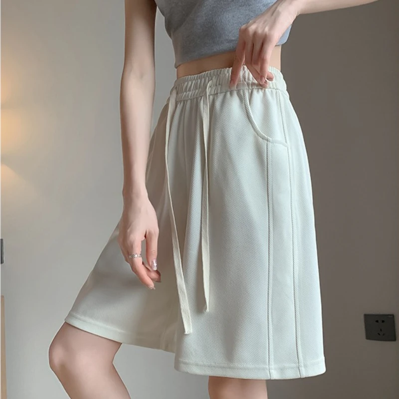 Women's Summer Casual New Style Slimming Five-Quarter Pants 2026 High Waist Drawstring Shorts Mid-Length Trousers Sports Shorts